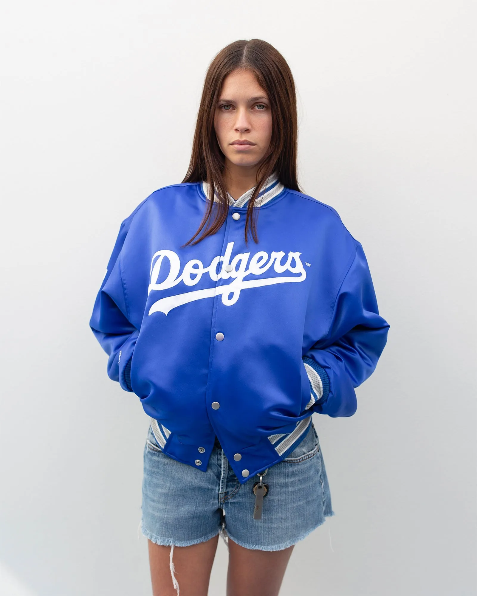 Dodgers Satin Baseball Jacket sold by Madhappy product image thumbnail 2