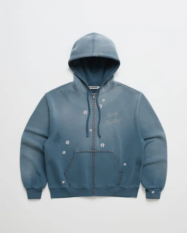 Crystal Flower Zip Up Hoodie sold by Madhappy