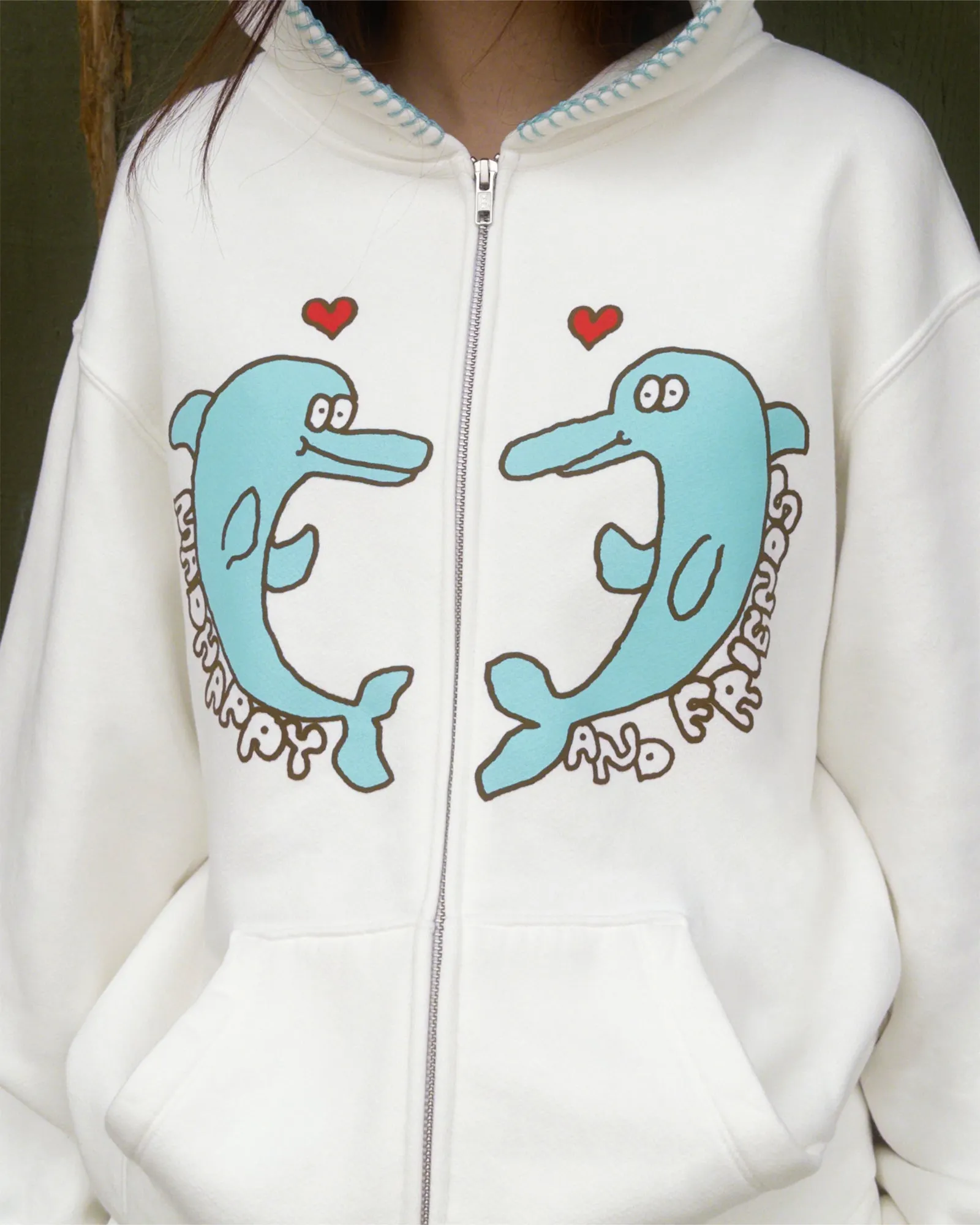 Dolphin Fleece Zip Up sold by Madhappy product image thumbnail 2