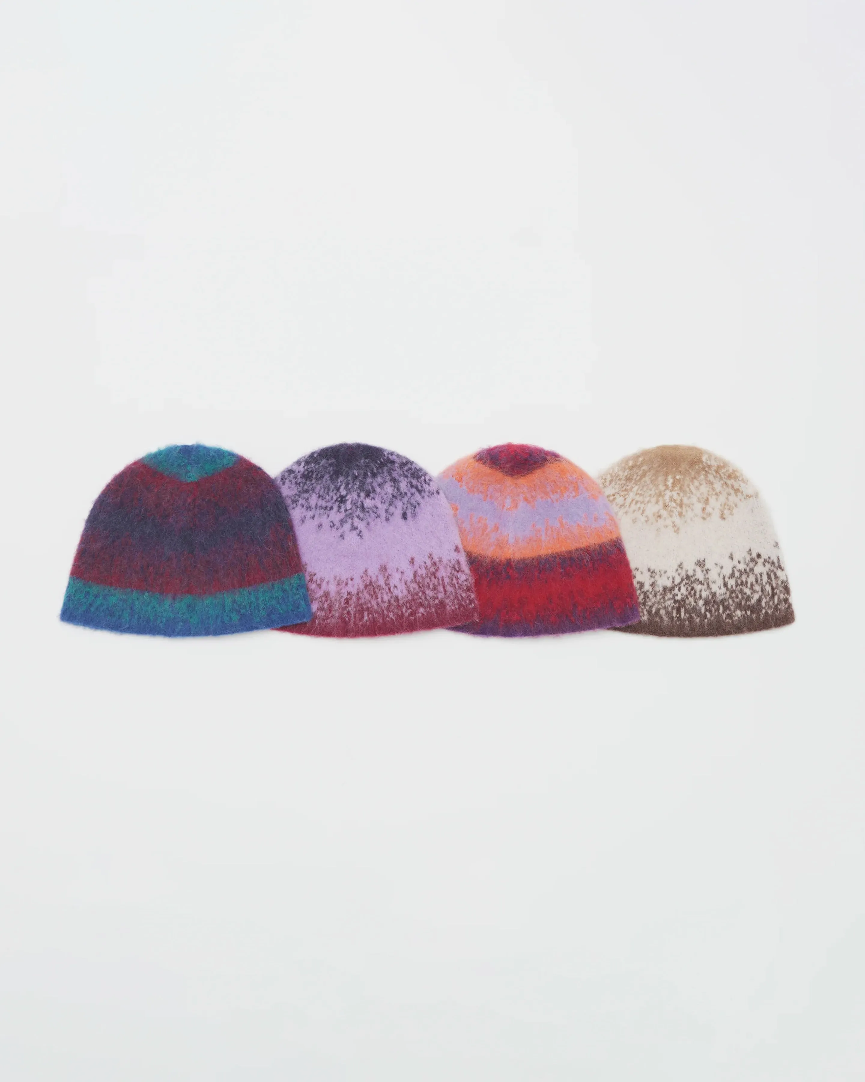 Fuzzy Knit Gradient Stripe Beanie sold by Madhappy product image thumbnail 5