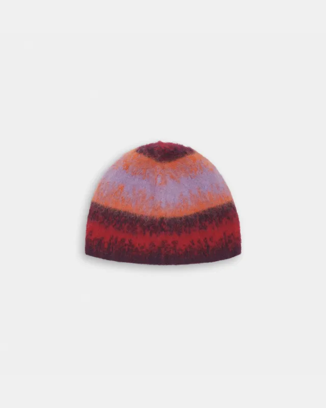 Fuzzy Knit Gradient Stripe Beanie sold by Madhappy