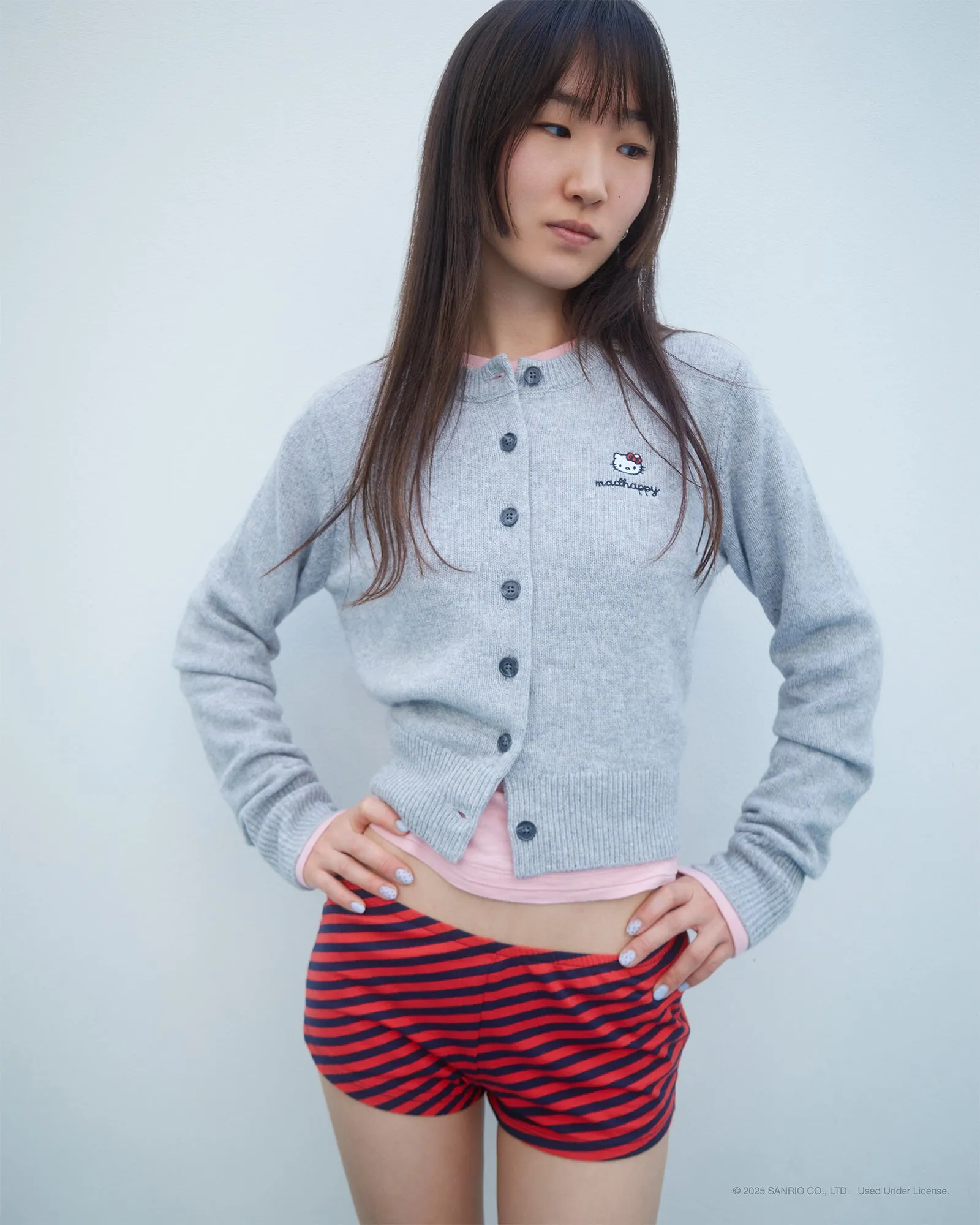 Hello Kitty® Heart Crewneck Cardigan sold by Madhappy product image thumbnail 2