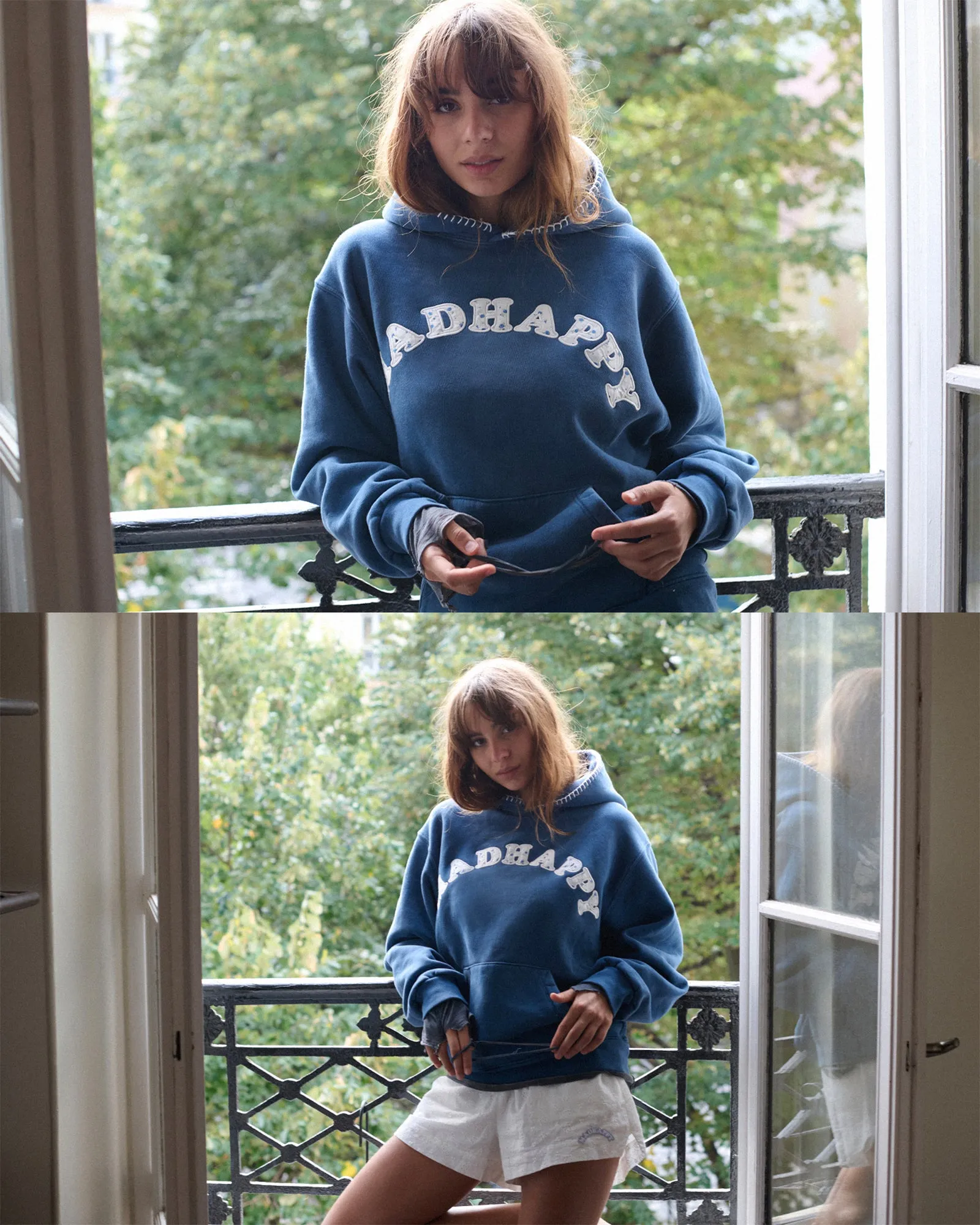 Blue Ditsy Cooper Fleece Hoodie sold by Madhappy product image thumbnail 3