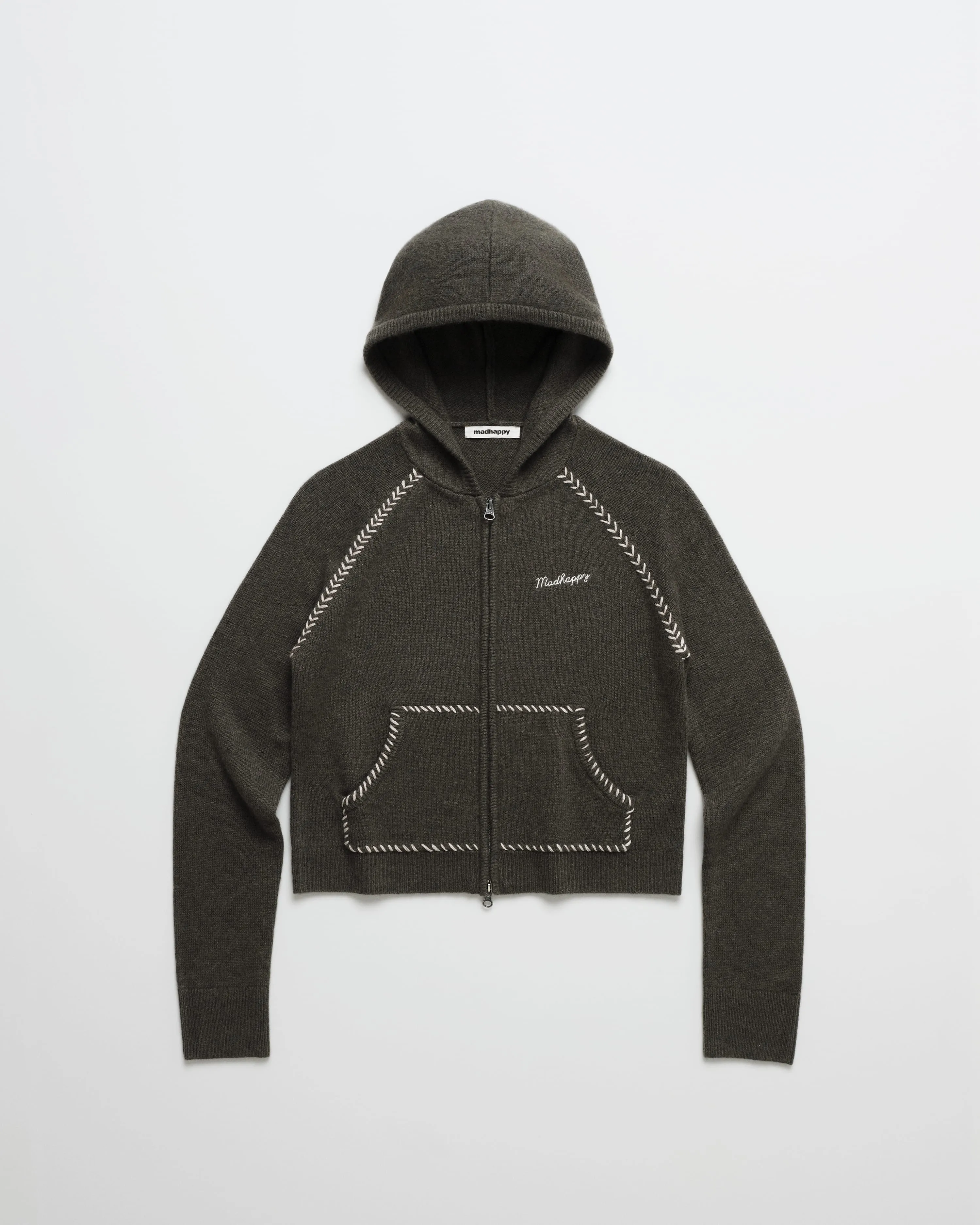 Knit Zip Up Hoodie sold by Madhappy