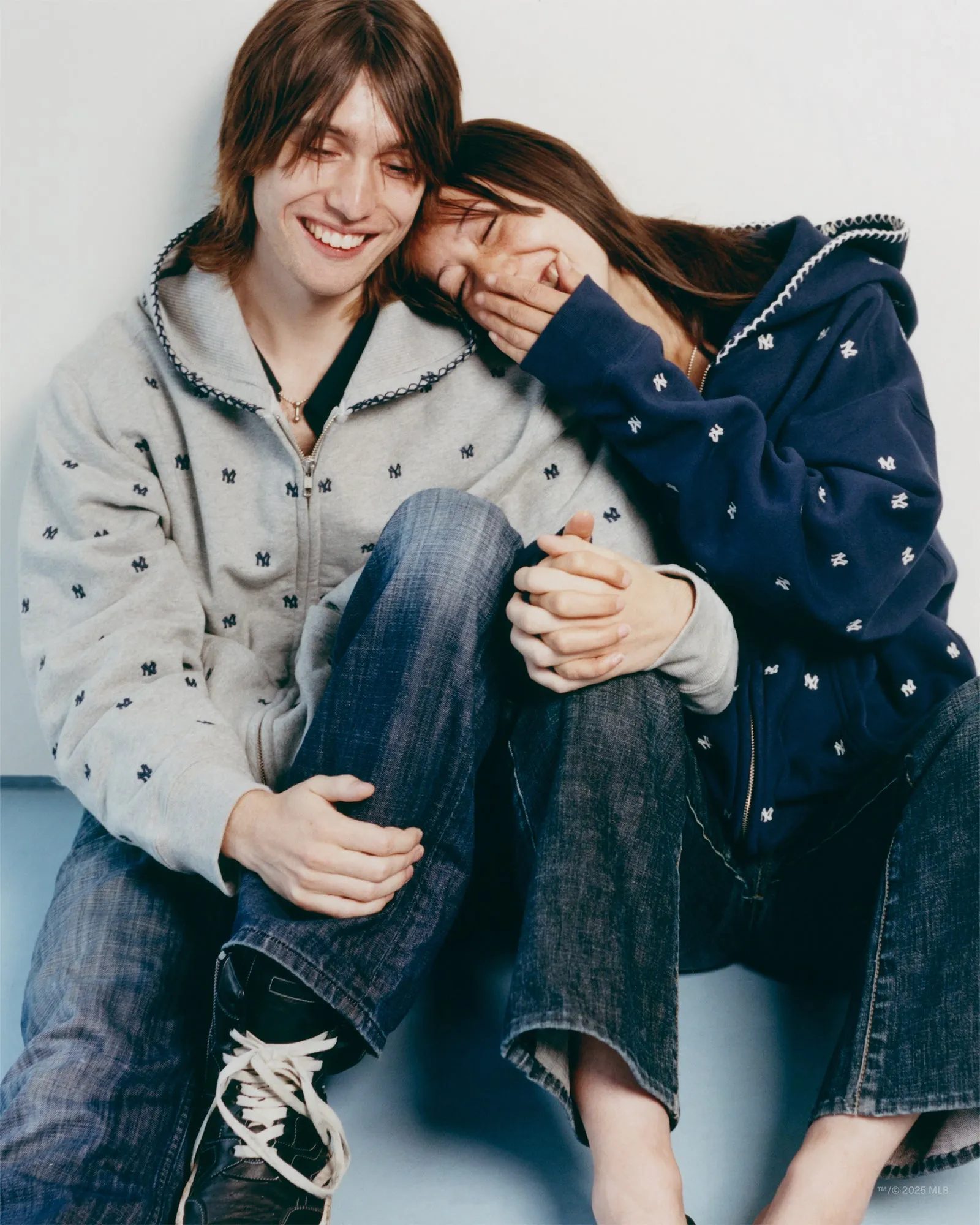 Yankees All Over Embroidered Fleece Zip Up sold by Madhappy product image thumbnail 3