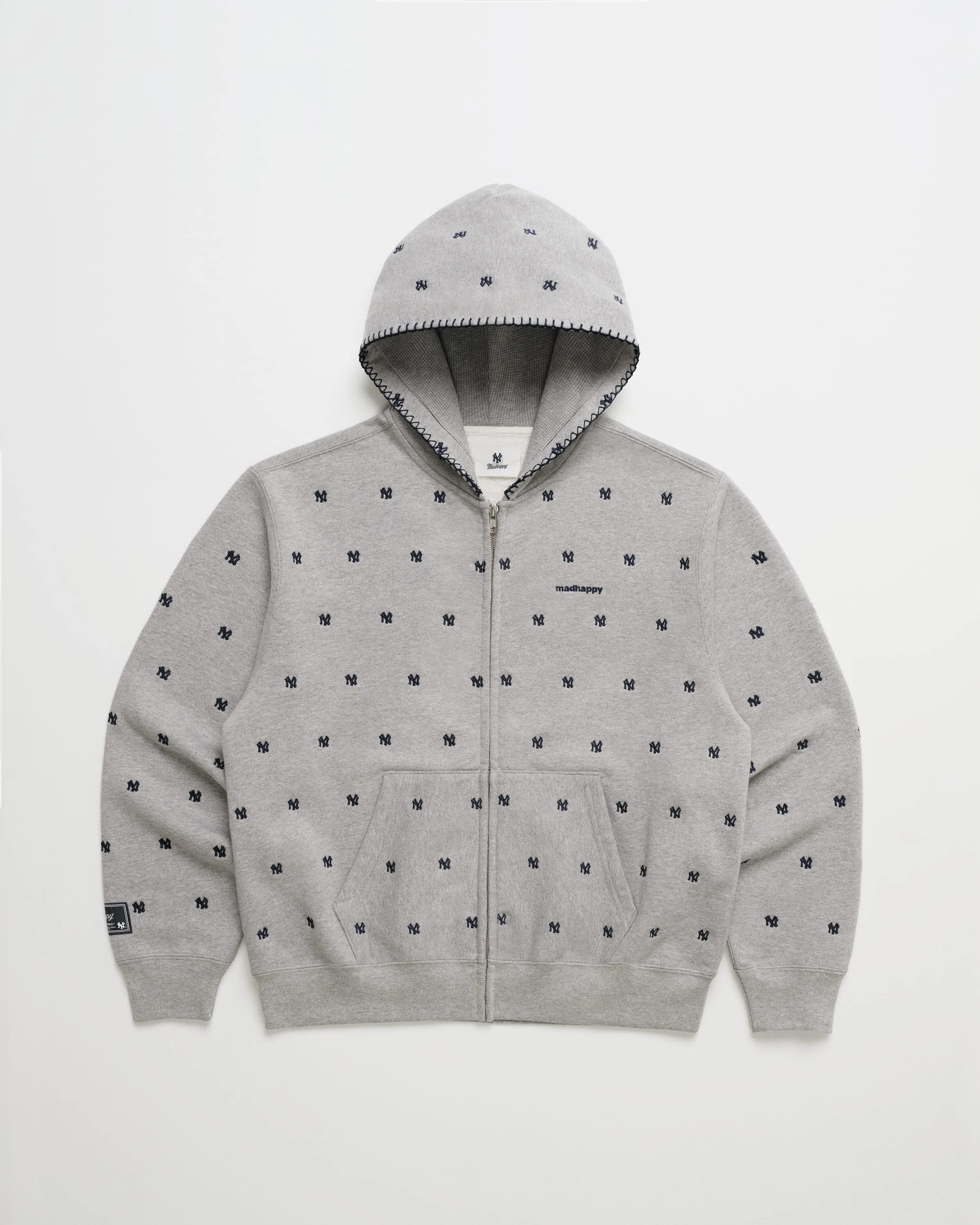 Yankees All Over Embroidered Fleece Zip Up sold by Madhappy