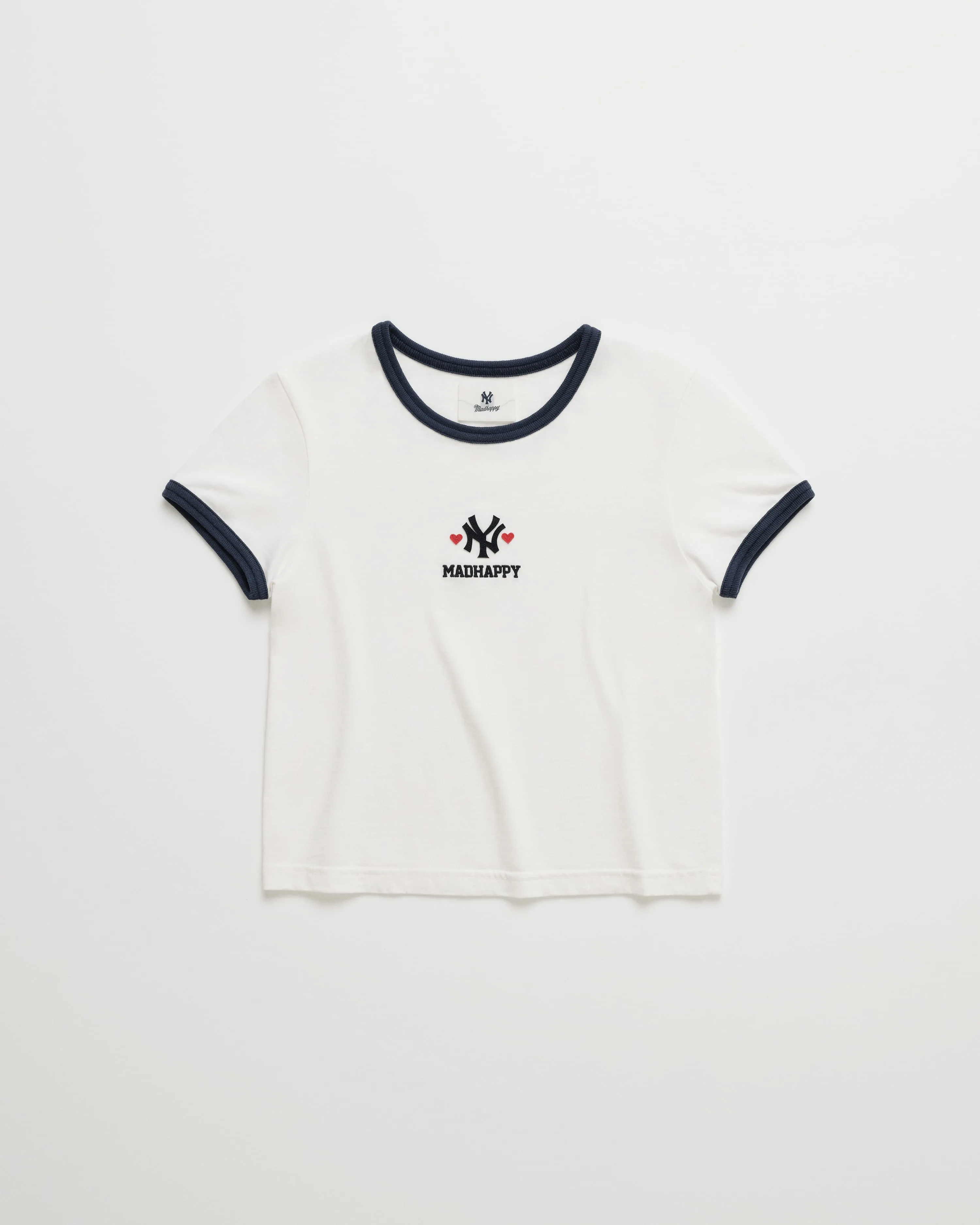 Yankees Heart Shrunken Ringer Tee sold by Madhappy