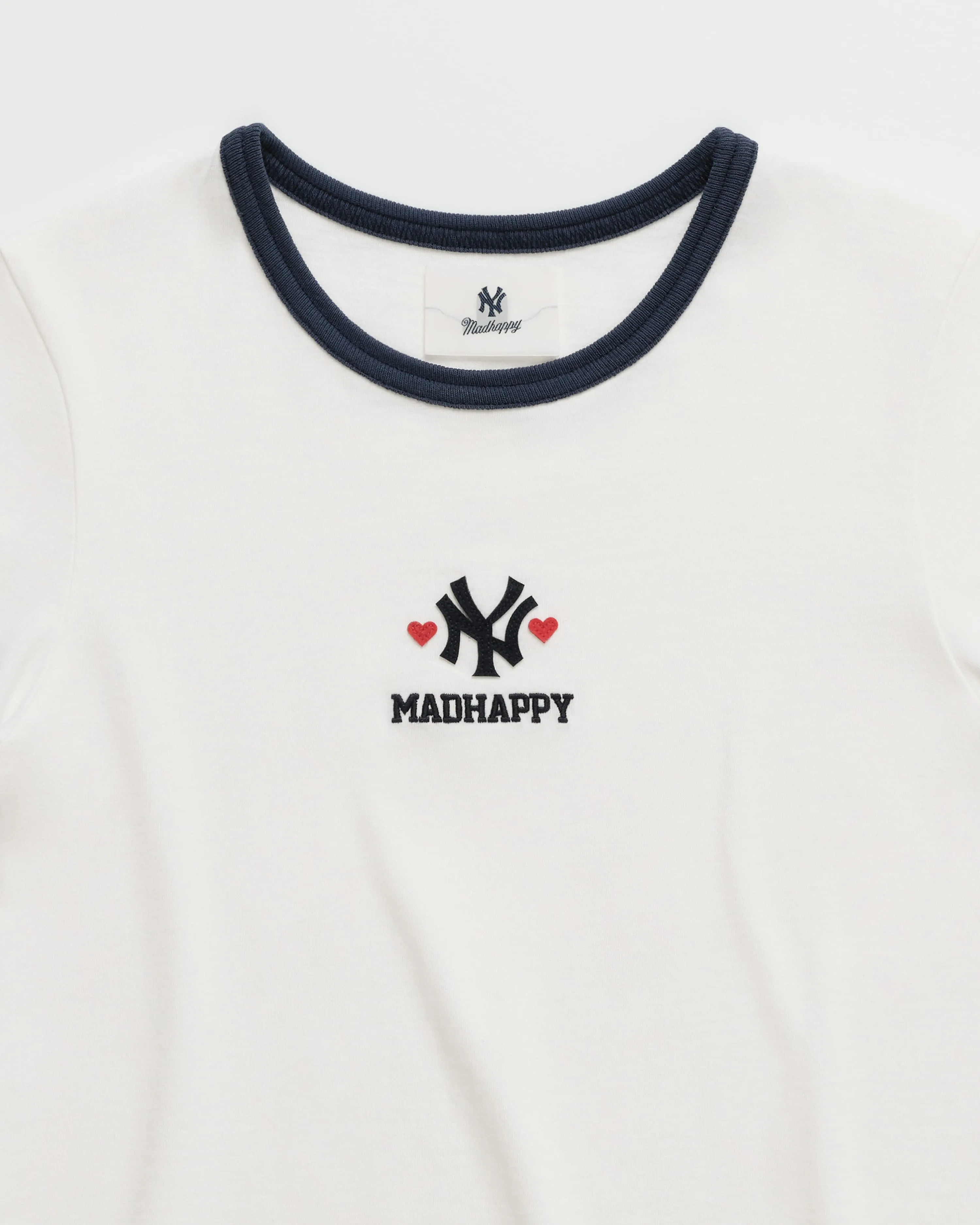 Yankees Heart Shrunken Ringer Tee sold by Madhappy product image thumbnail 2