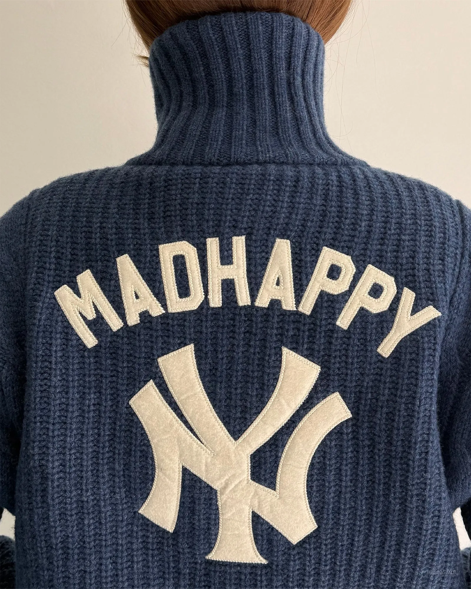 Yankees Knit Baseball Jacket sold by Madhappy product image thumbnail 3