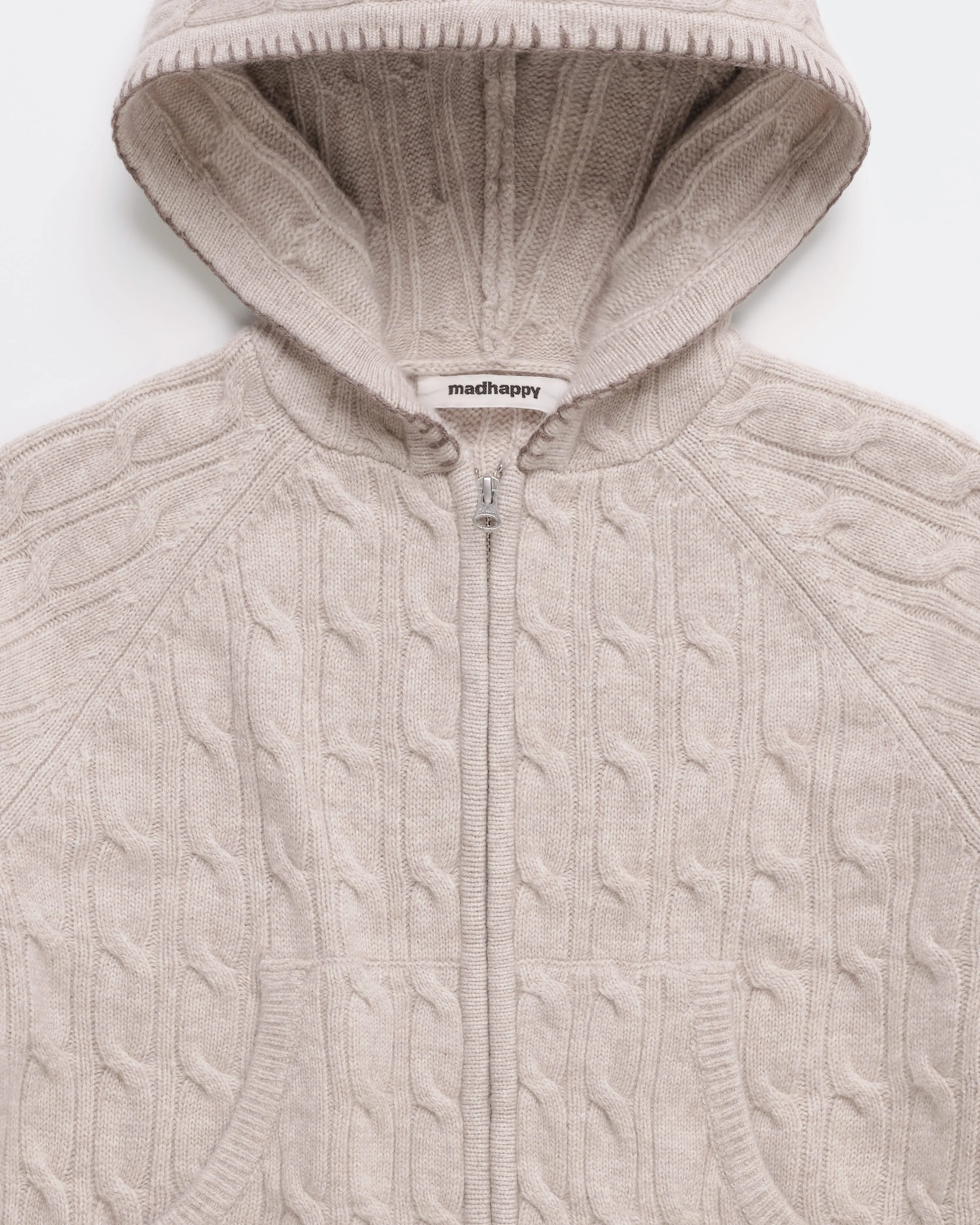 Zip Up Cable Sweater Hoodie sold by Madhappy product image thumbnail 2