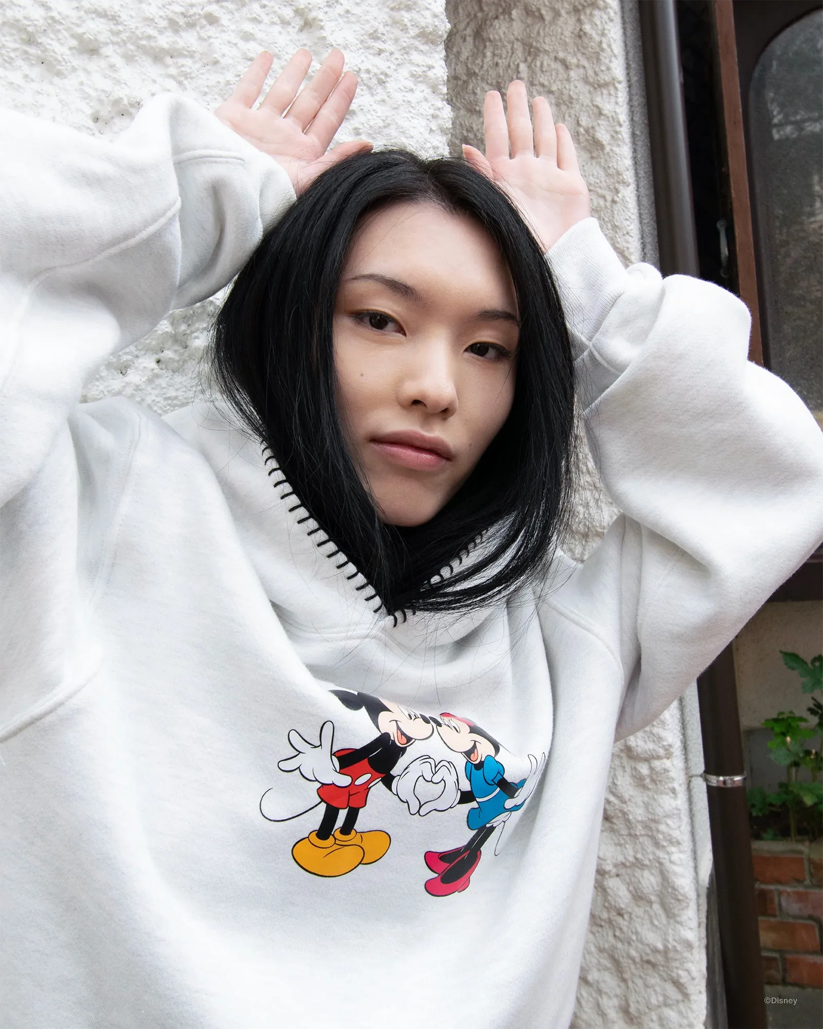 Mickey Mouse and Minnie Mouse Heart Fleece Hoodie sold by Madhappy product image thumbnail 3