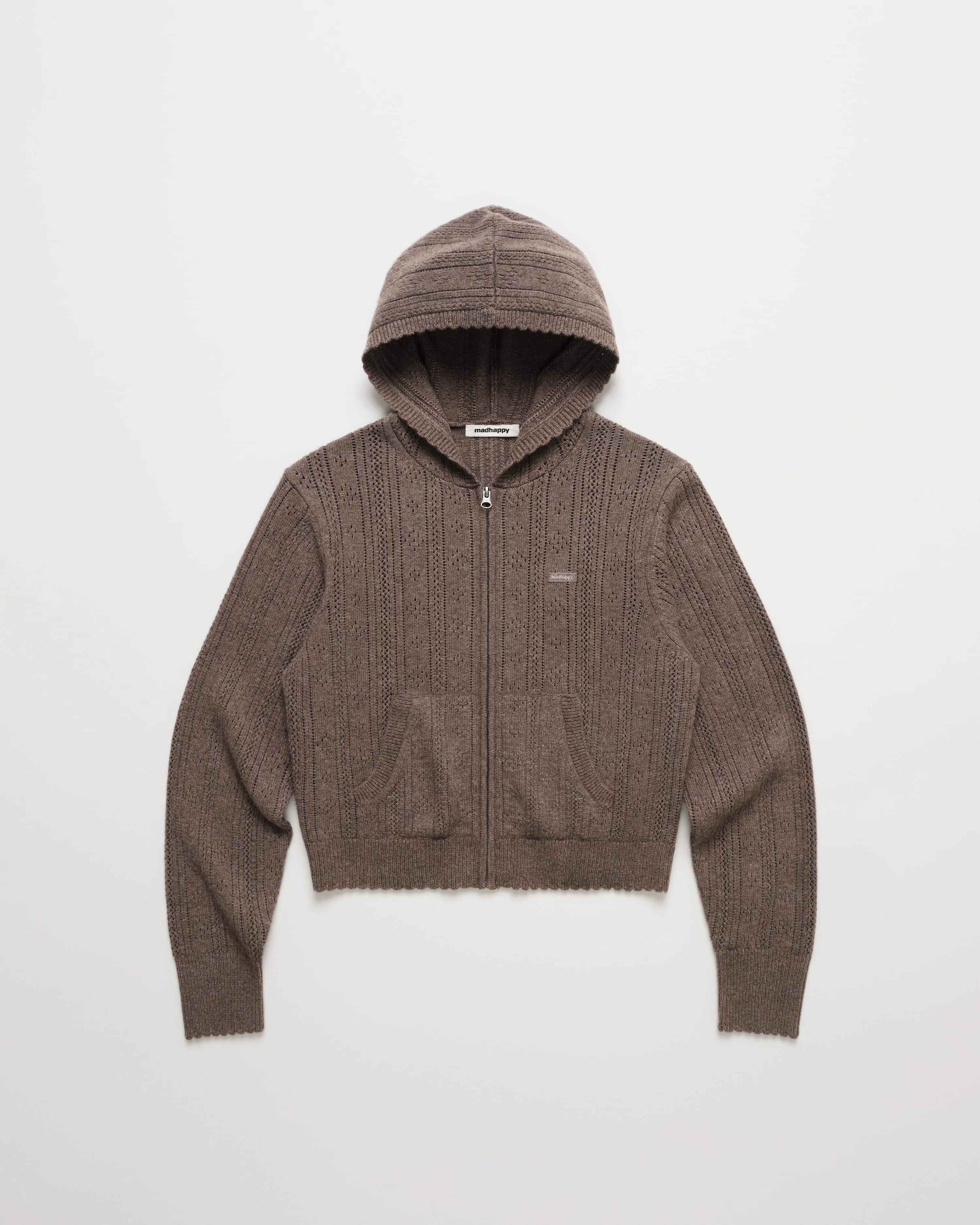 Pointelle Sweater Zip Up sold by Madhappy