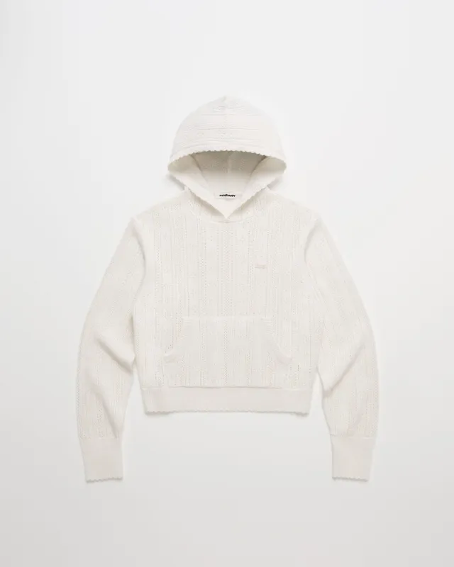 Pointelle Pullover Sweater Hoodie made by Madhappy