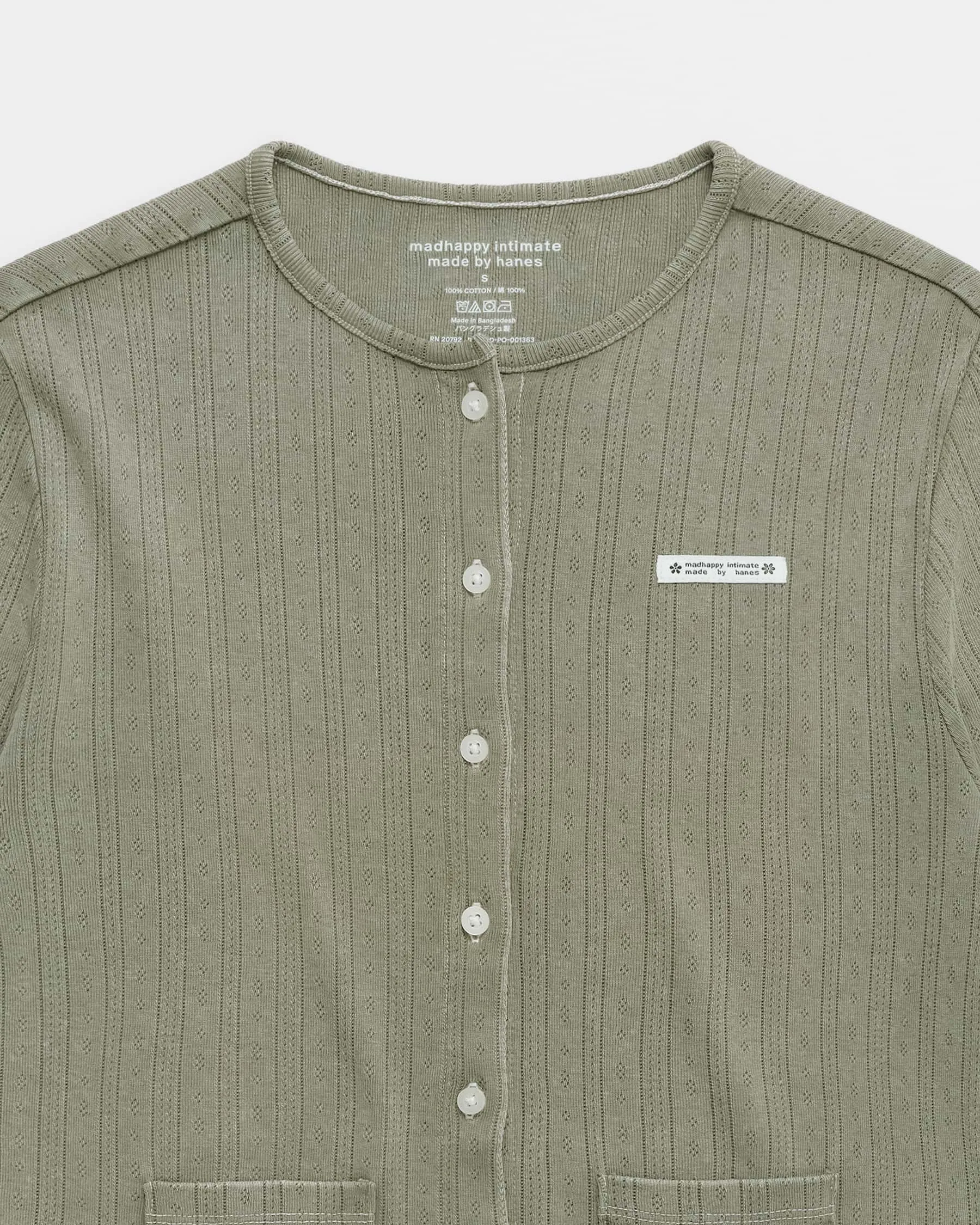 Hanes Pointelle Crewneck Cardigan sold by Madhappy product image thumbnail 2