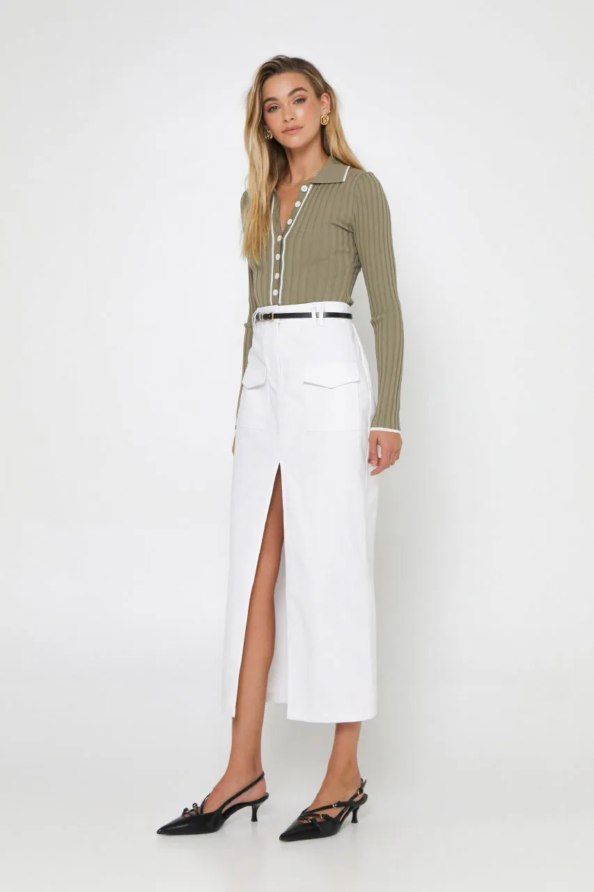 Evan Midi Skirt | White sold by Madison product image thumbnail 3