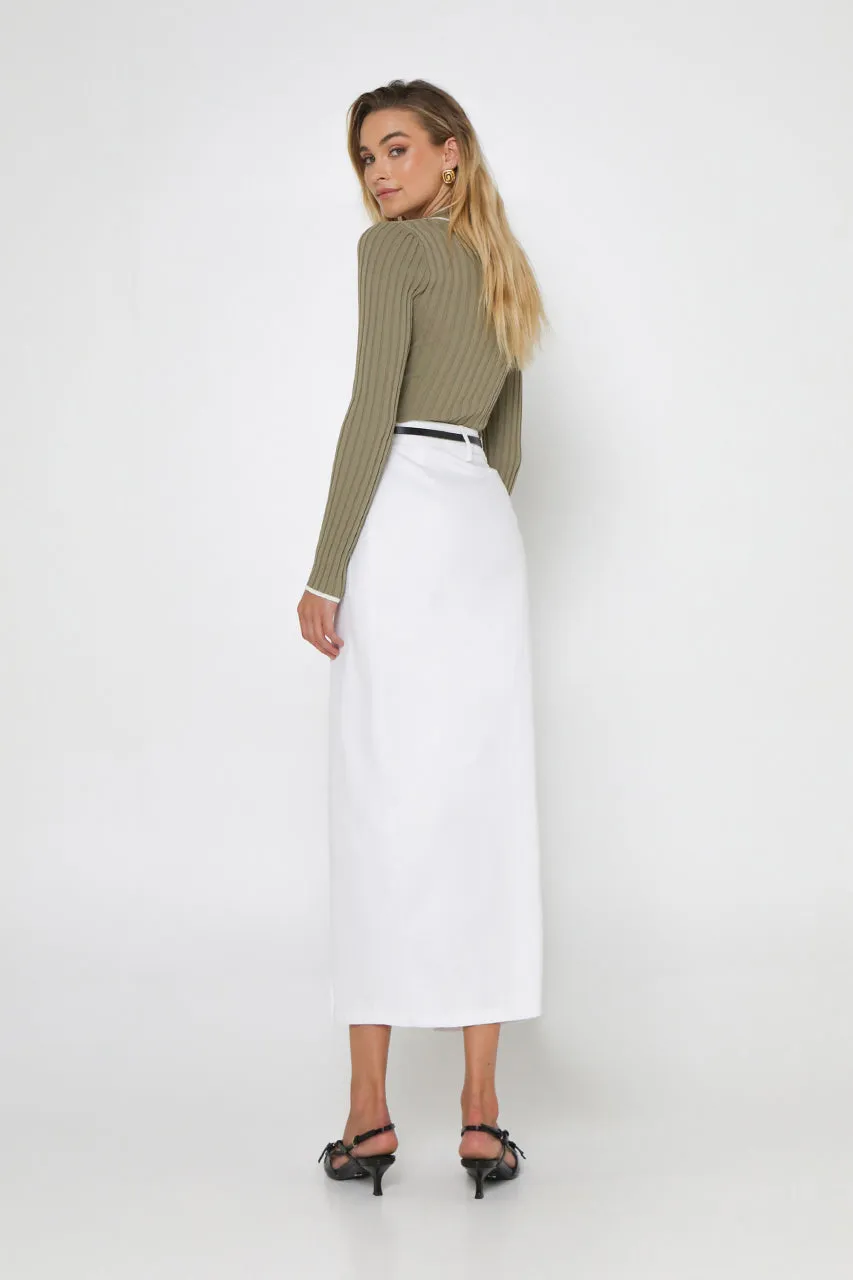 Evan Midi Skirt | White sold by Madison product image thumbnail 4