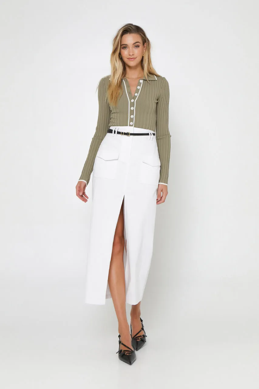 Evan Midi Skirt | White sold by Madison product image thumbnail 2