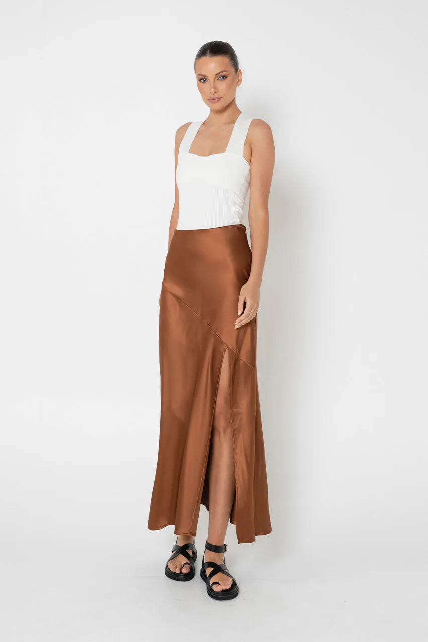 Layla Midi Skirt | Choc sold by Madison product image thumbnail 3