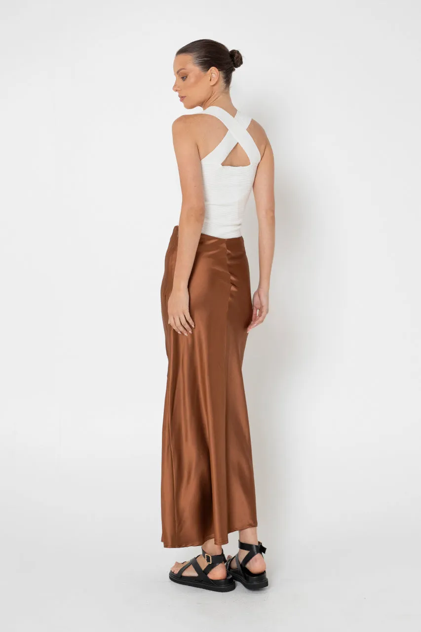 Layla Midi Skirt | Choc sold by Madison product image thumbnail 5