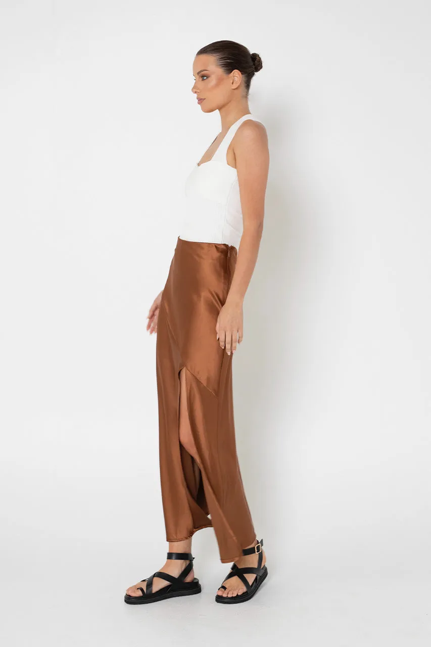 Layla Midi Skirt | Choc sold by Madison product image thumbnail 4