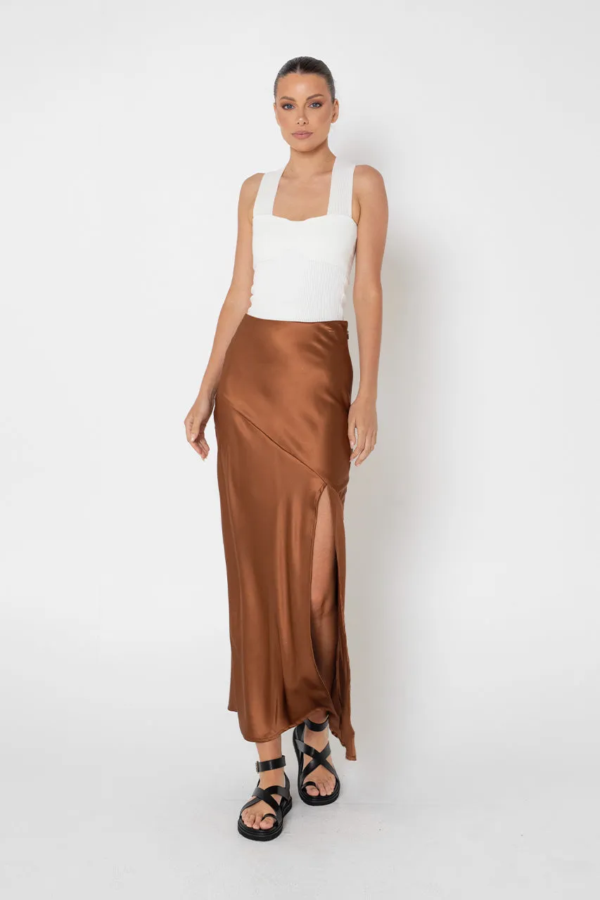 Layla Midi Skirt | Choc sold by Madison product image thumbnail 2
