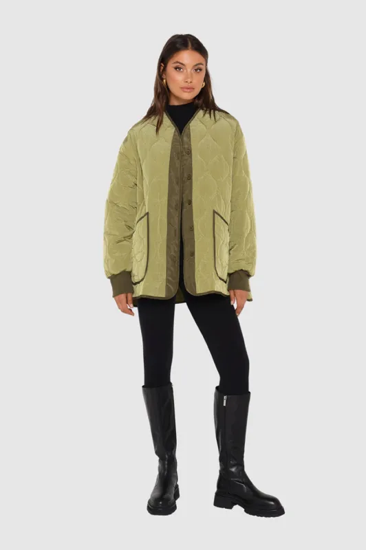 Annabelle Jacket | Palm/Khaki sold by Madison