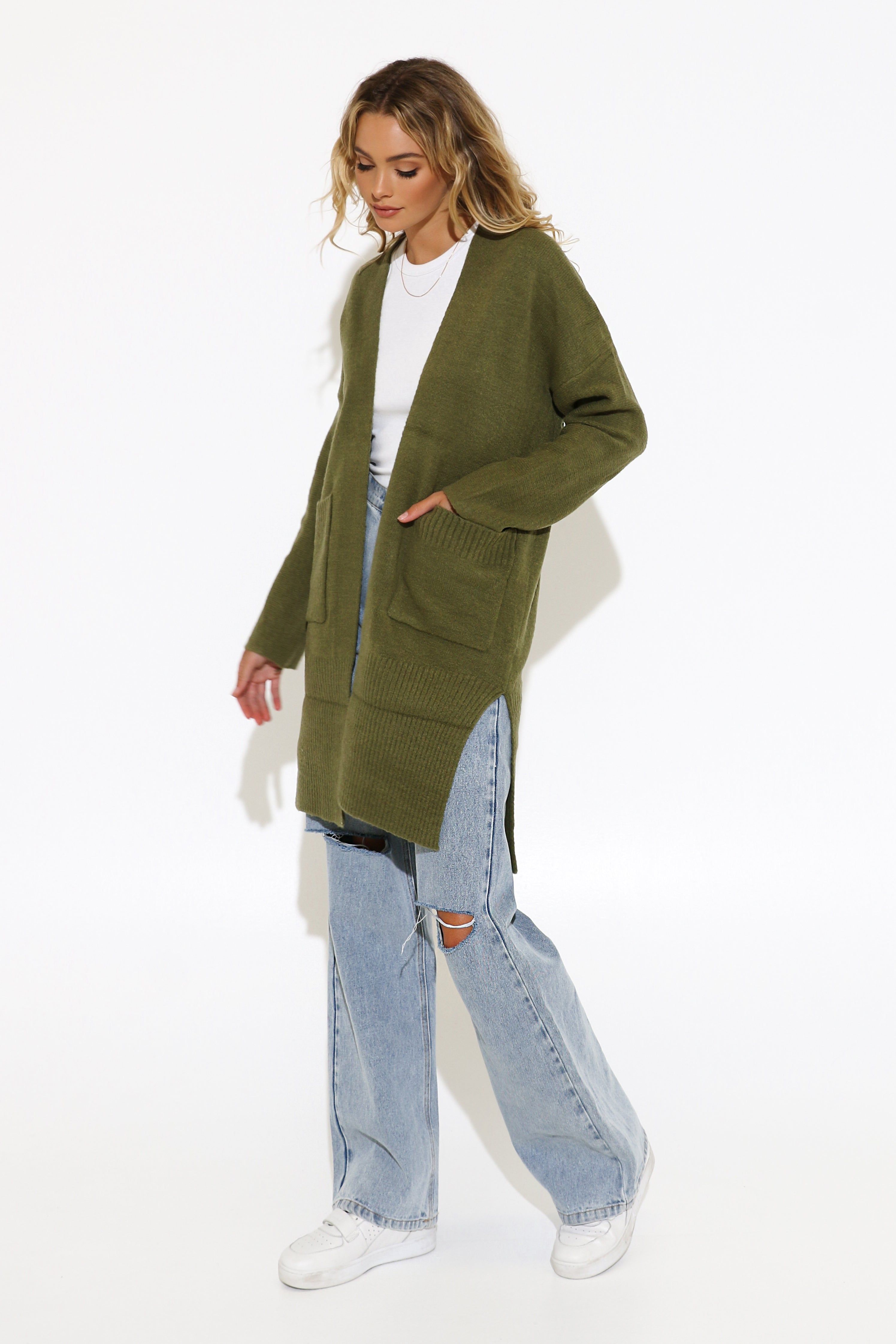 Piper Cardigan | Khaki sold by Madison product image thumbnail 4