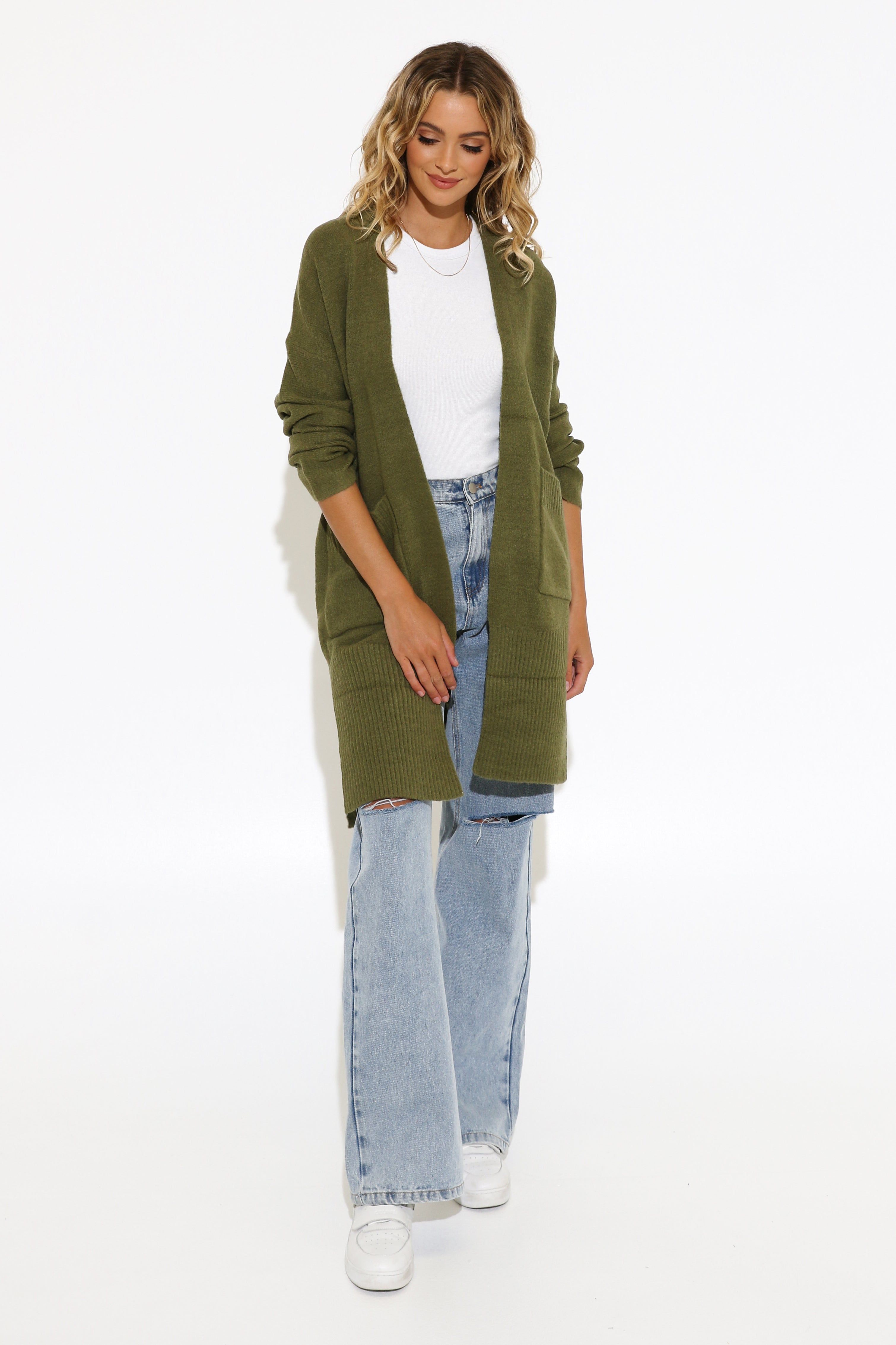 Piper Cardigan | Khaki sold by Madison product image thumbnail 5