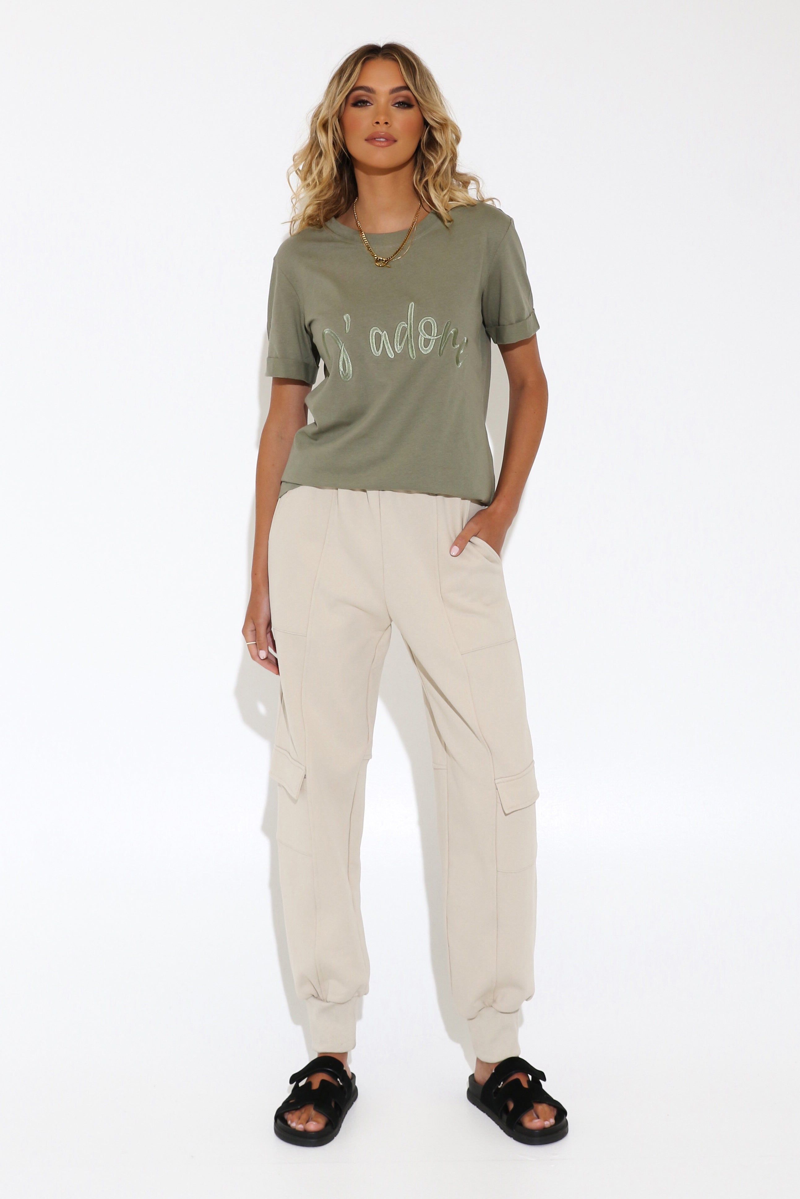 J'Adore Tee | Khaki sold by Madison