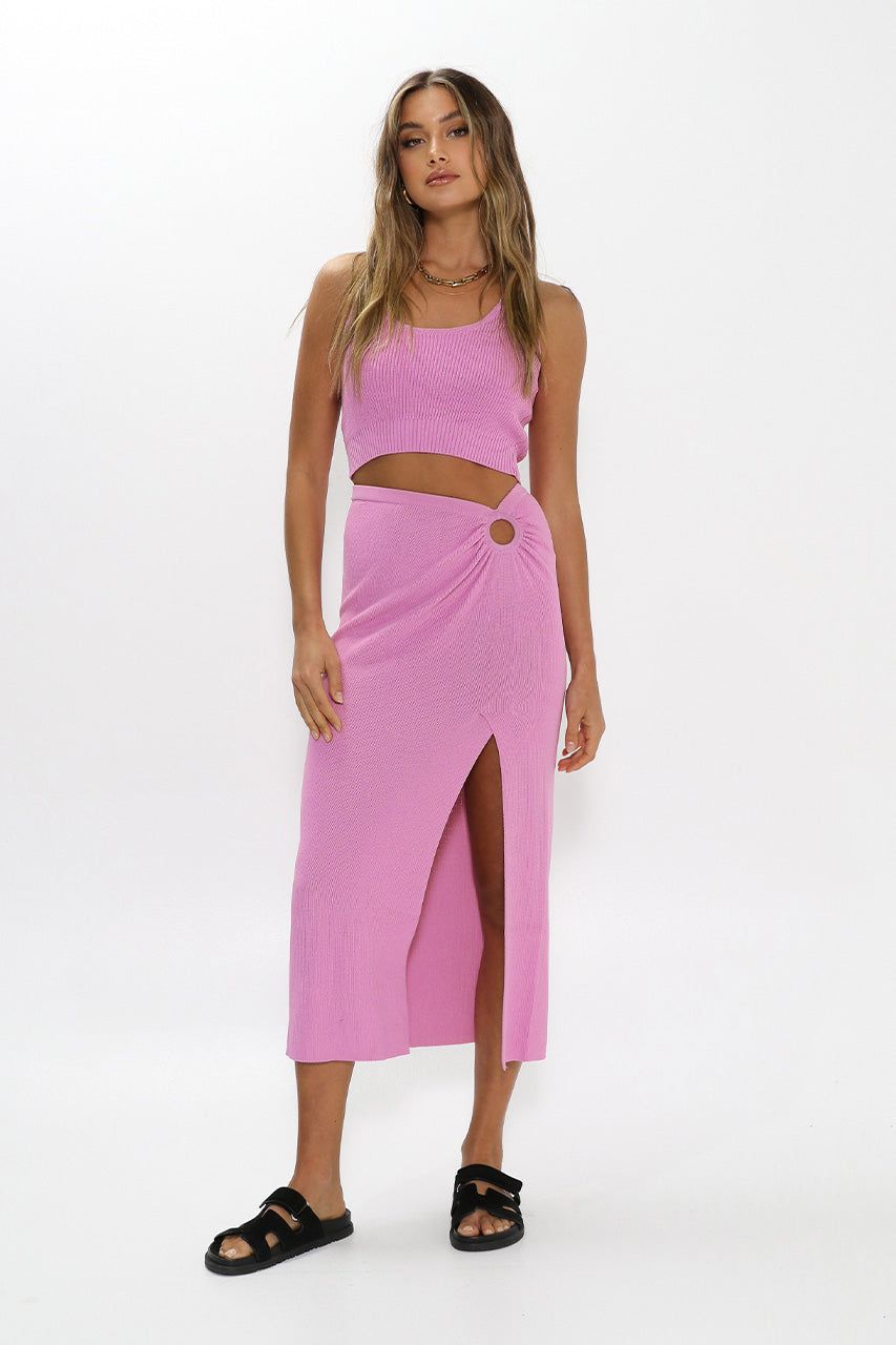 Gwen Knit Midi Skirt | Pink sold by Madison product image thumbnail 2