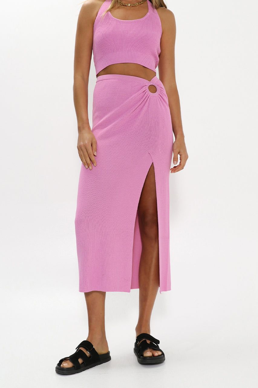 Gwen Knit Midi Skirt | Pink sold by Madison product image thumbnail 5