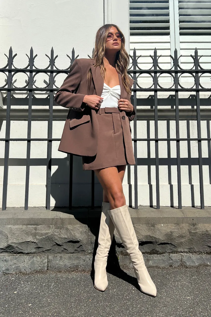 Collins Mini Skirt | Choc sold by Madison product image thumbnail 2