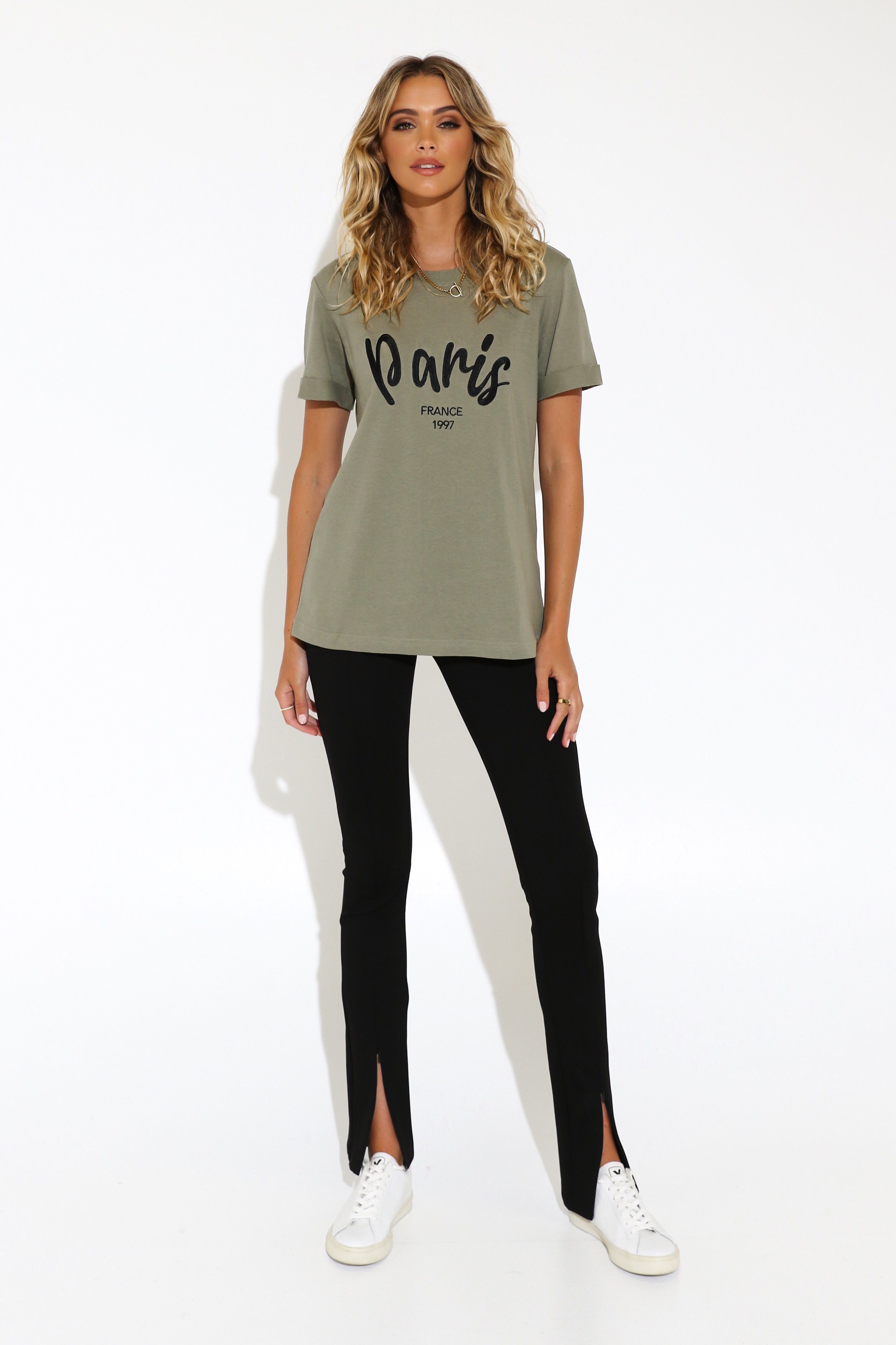 Paris Tee | Khaki sold by Madison