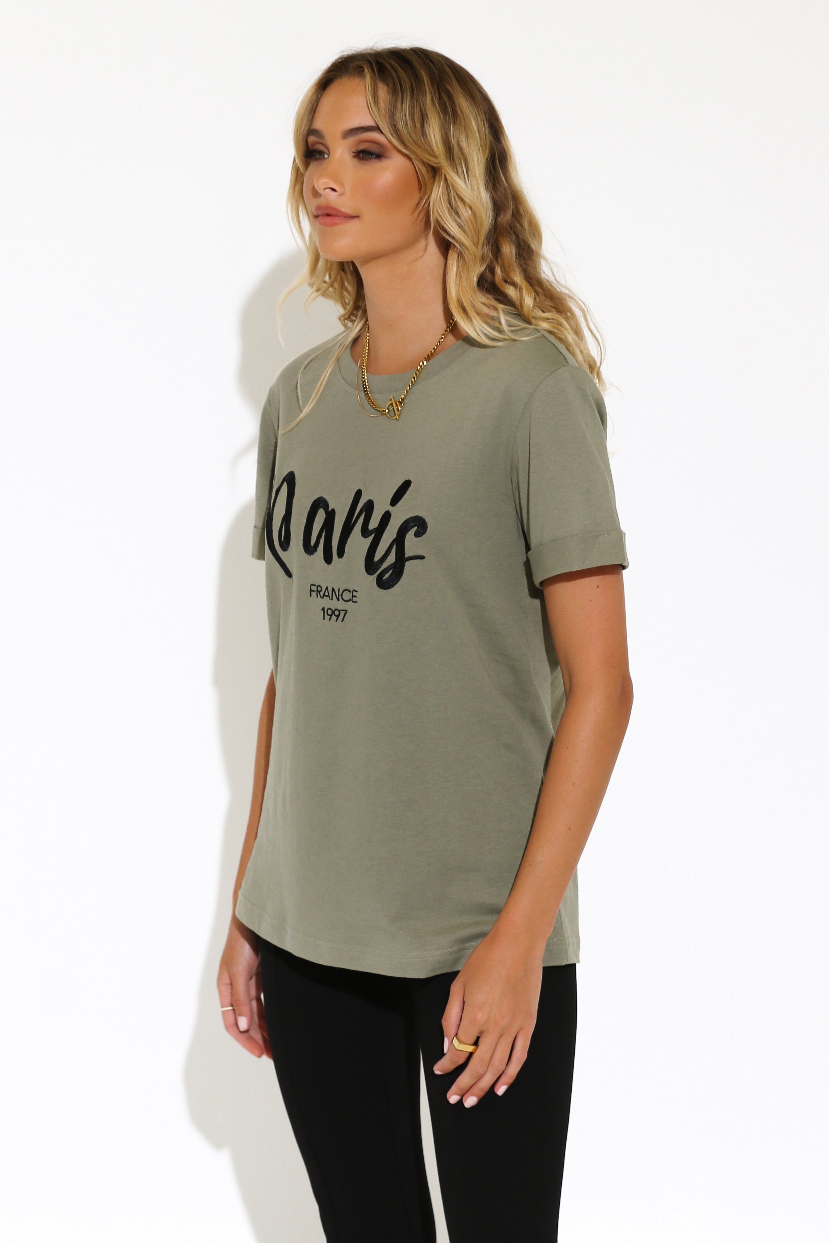 Paris Tee | Khaki sold by Madison product image thumbnail 3
