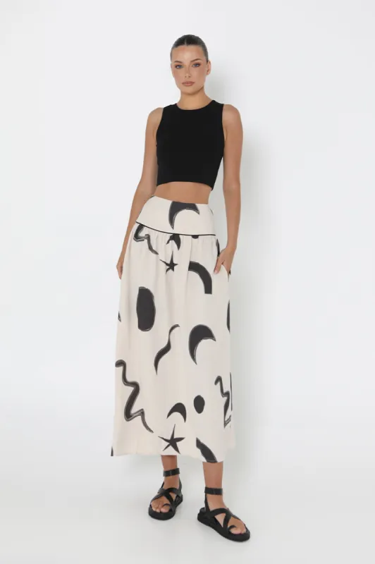 Ally Maxi Skirt | Abstract Print sold by Madison