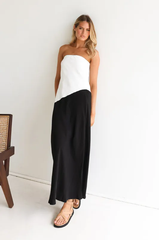 Joanna Maxi Dress | White & Black sold by Madison