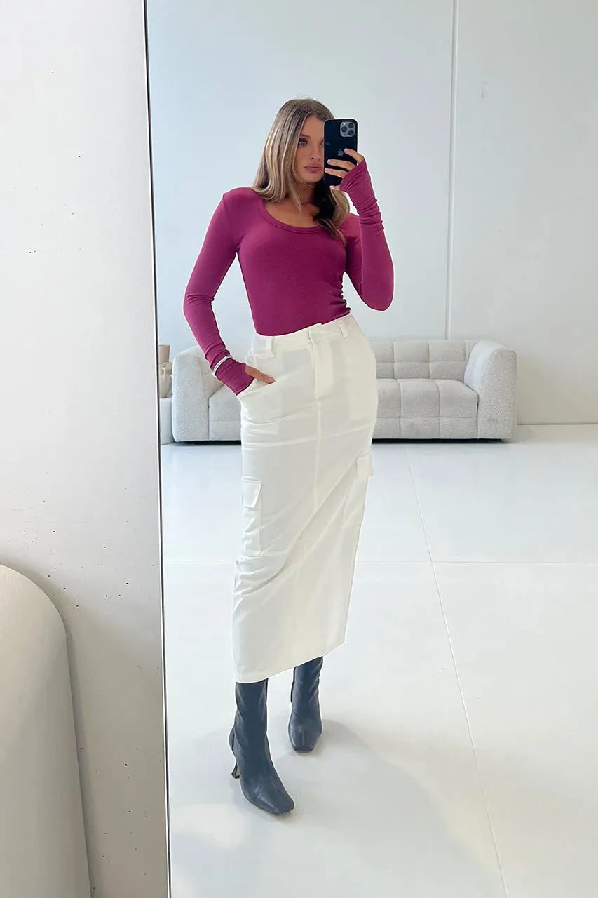 Sinclair Long Sleeve Top | Magenta sold by Madison product image thumbnail 4