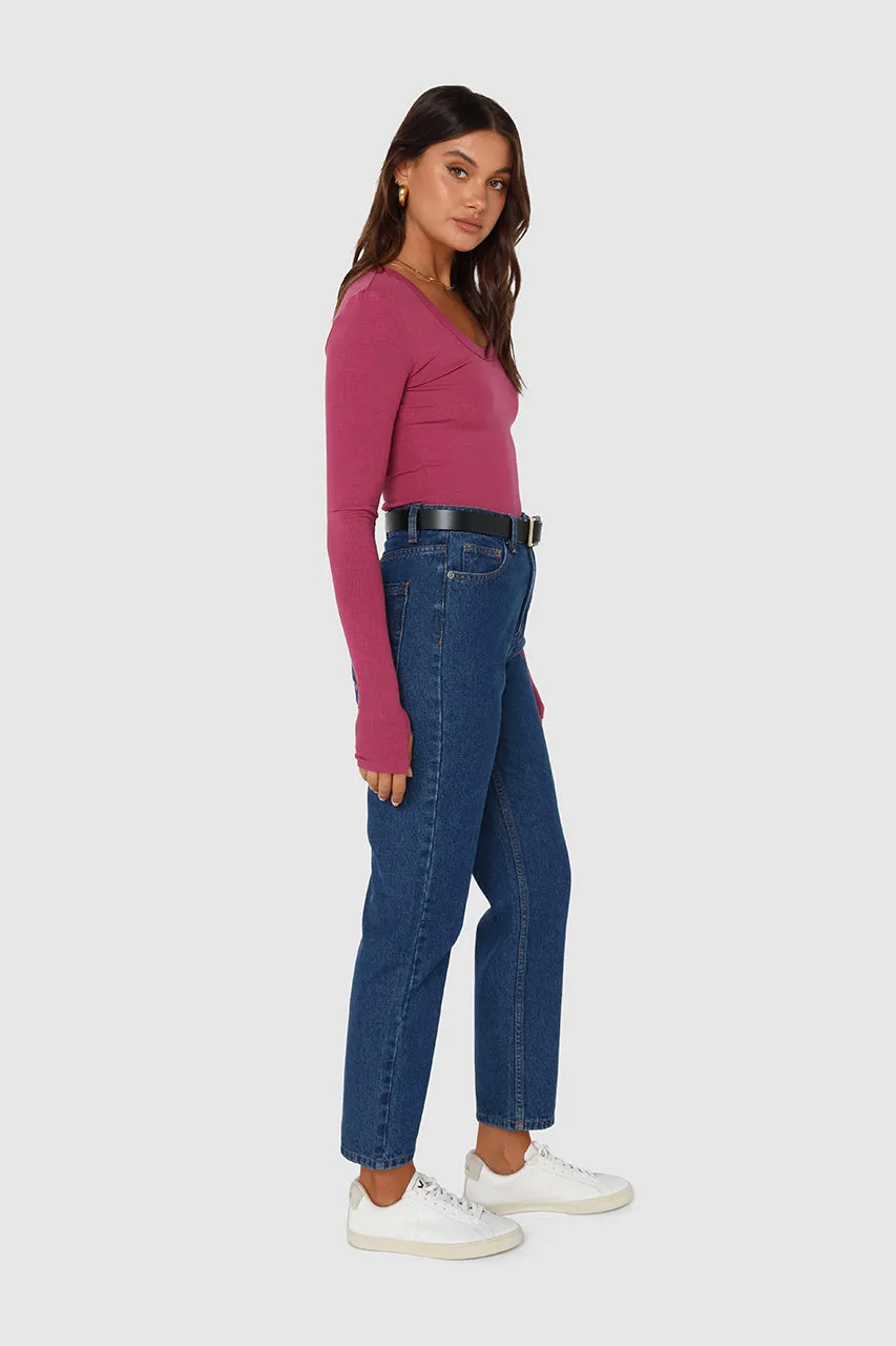 Sinclair Long Sleeve Top | Magenta sold by Madison product image thumbnail 5