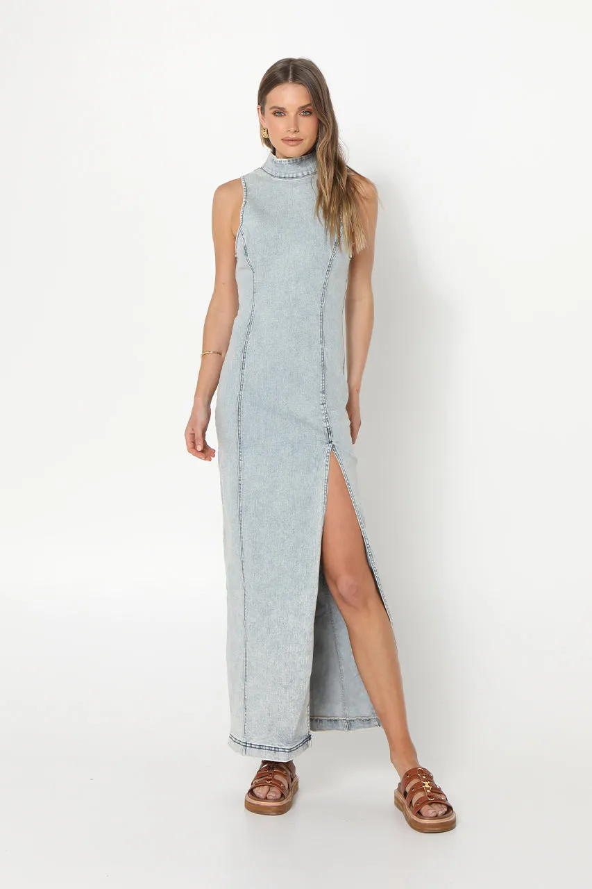 Belle Maxi Dress | Denim sold by Madison product image thumbnail 5