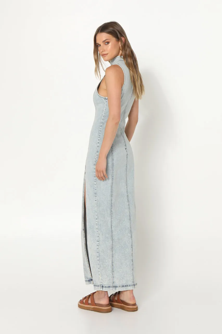 Belle Maxi Dress | Denim sold by Madison product image thumbnail 4