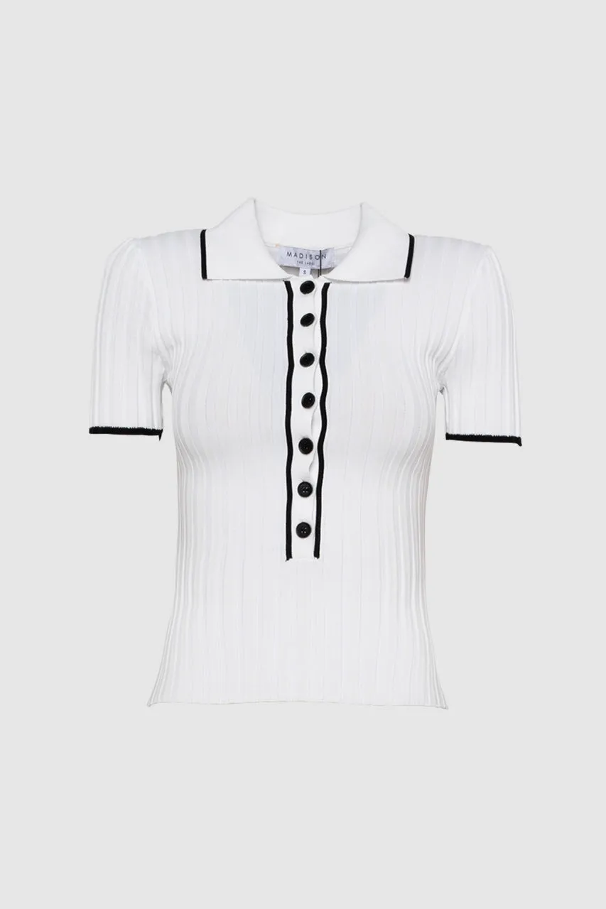 Georgia Knit Top | White sold by Madison product image thumbnail 2