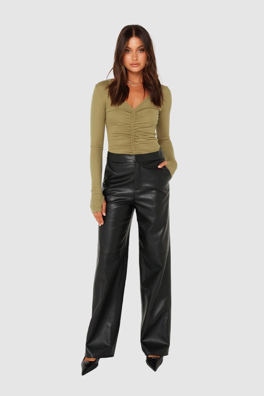 Hazel Long Sleeve Top | Khaki sold by Madison product image thumbnail 5