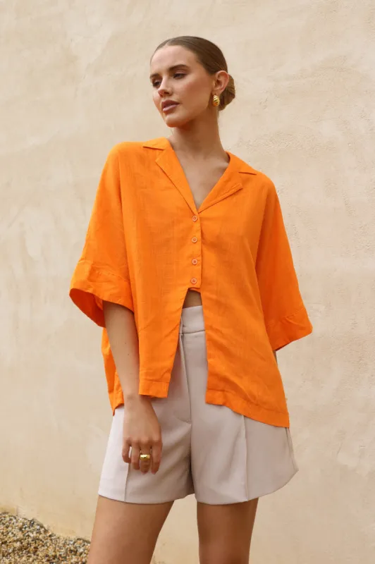 Irena Shirt | Orange sold by Madison