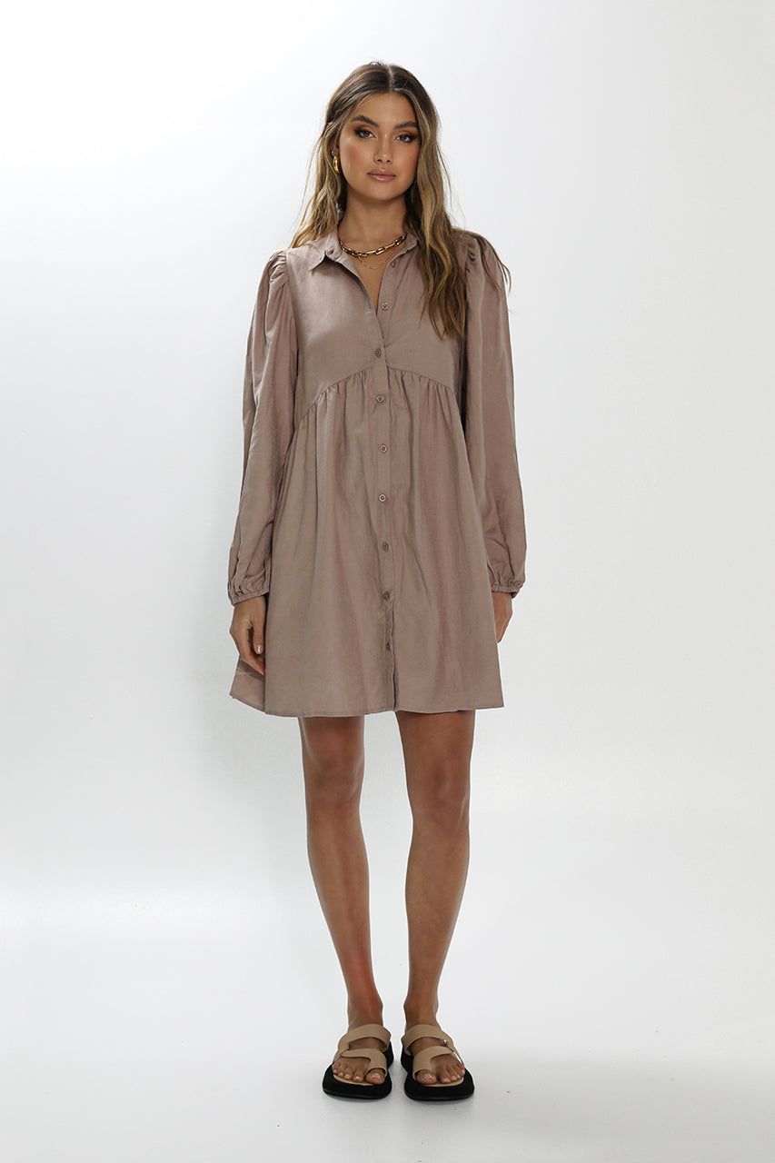 Rosetta Mini Dress | Mocha sold by Madison