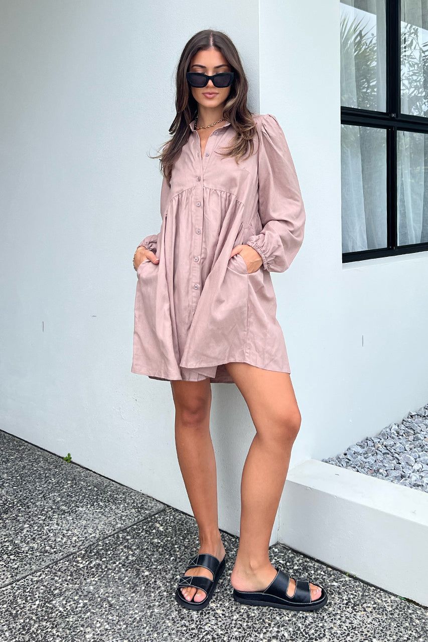 Rosetta Mini Dress | Mocha sold by Madison product image thumbnail 2