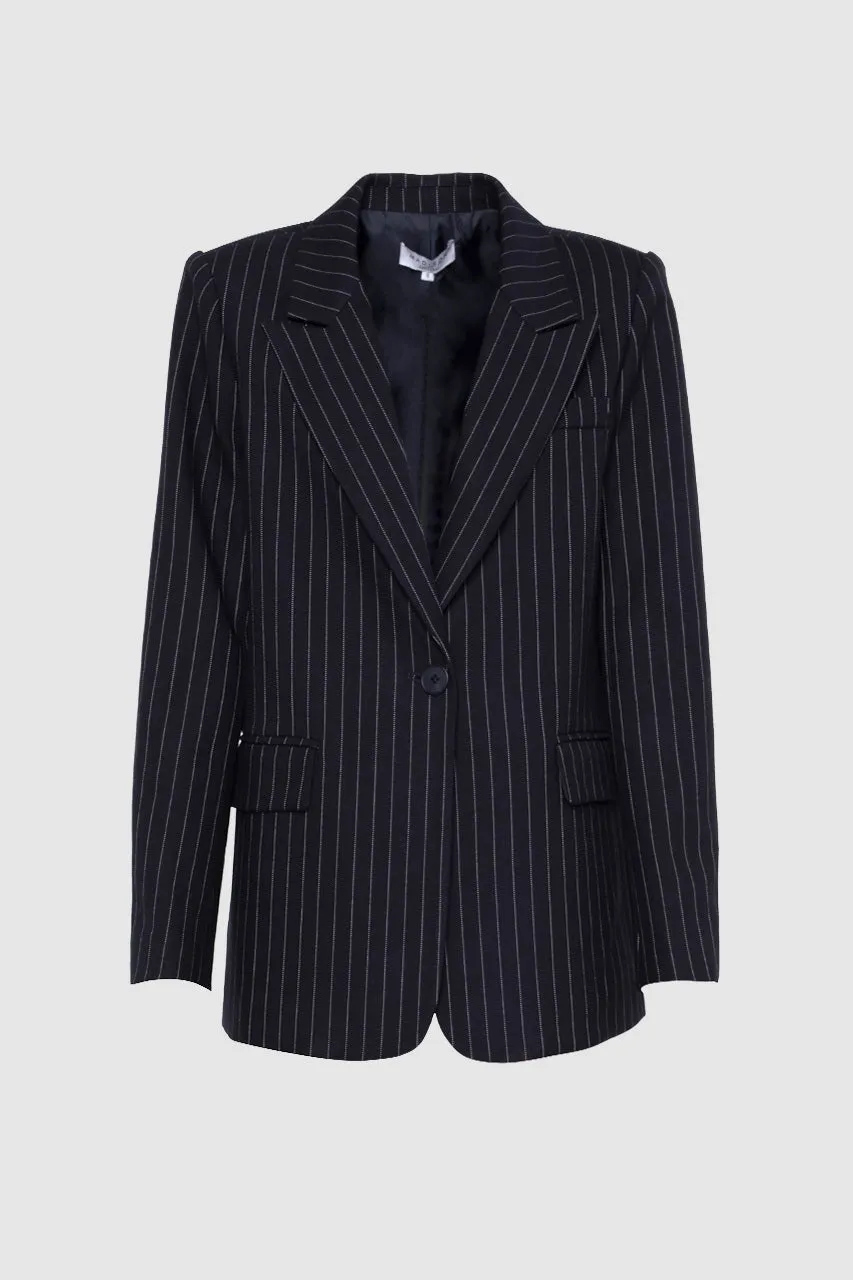 Jensen Blazer | Navy Pinstripe sold by Madison