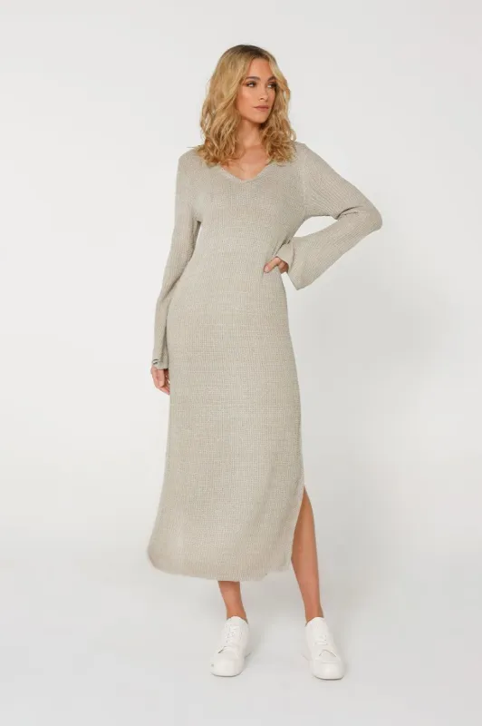 Archa Lurex Dress | Pewter sold by Madison