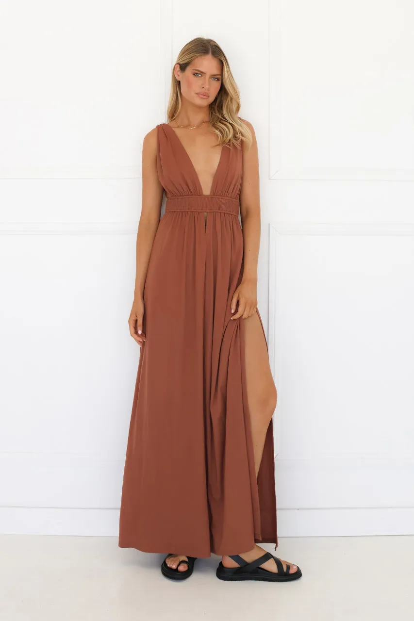 Mindi Maxi Dress | Choc sold by Madison product image thumbnail 5
