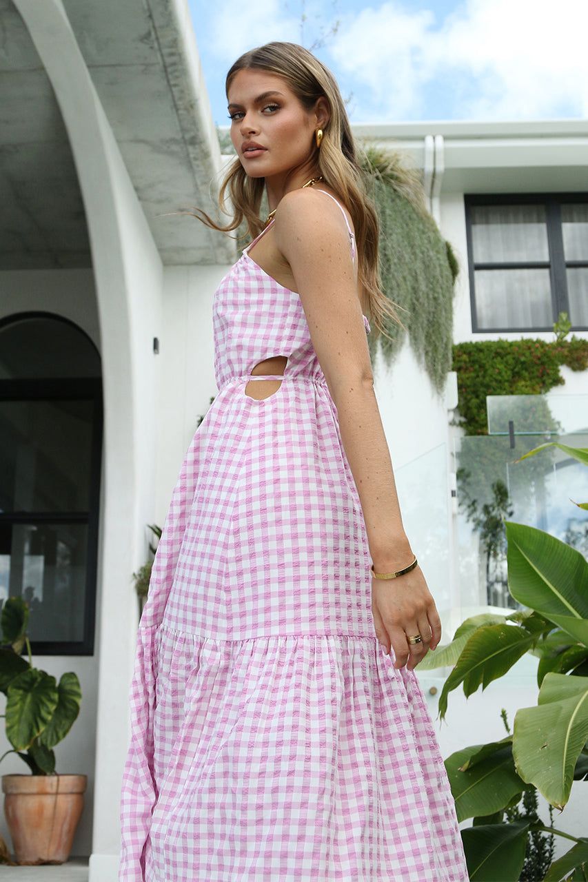 Elyse Maxi Dress | Pink Gingham sold by Madison product image thumbnail 2