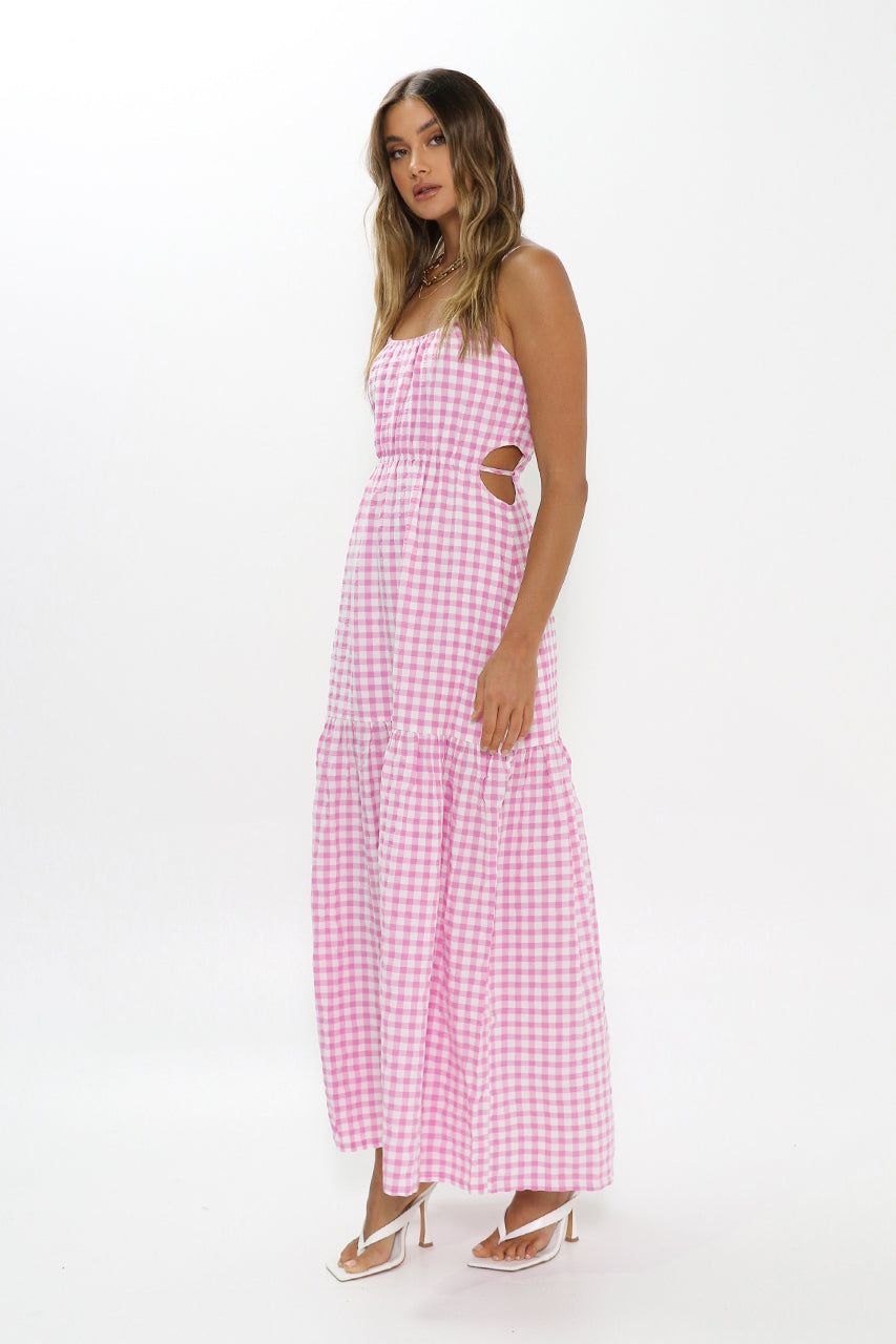 Elyse Maxi Dress | Pink Gingham sold by Madison product image thumbnail 3